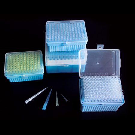 100 to 1,000 ul universal fit tips, extra long design, DNase/RNase free, sterile, bule, low retention. 96 Tips/Rack, 80 Rack/Case