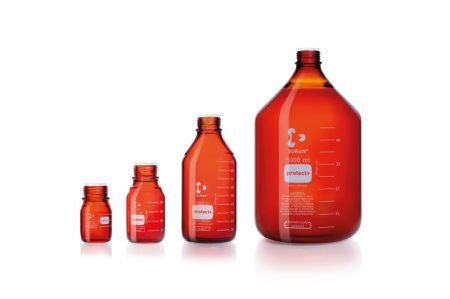 DURAN® Labor folyadéküveg GL 45, barna, Protect+ védőbevonatos (PA12), védő kupakkal, 500 ml  csomag / darab  10