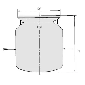   Reaktor síklapos fedéllel B típusú rövid DN150 verzió, ml6000