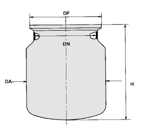Reaktor síklapos fedéllel B típusú rövid változat DN200, ml10000