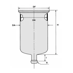   AA típusú Reaktor síklapos fedéllel, alsó tel DN100, ml1000