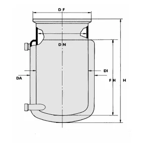   Reaktor síklapos fedéllel AD típusú hengeres, köpennyel DN100, ml1000