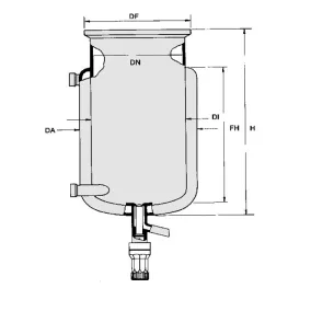   Reaktor síklapos fedéllel típus ADAV hengeres, köpennyel DN100, ml1000