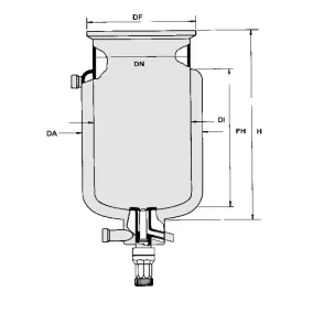   Reaktor síklapos fedéllel típus ADAU henger. köpenyes szelep 'T' DN100, ml1000
