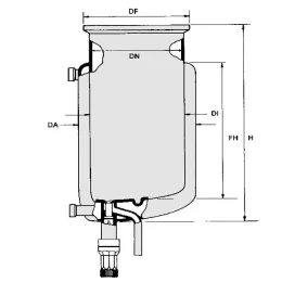   Reaktor síklapos fedéllel típus ADAZ hengeres, leeresztő szelep "T" excenter DN100, ml250