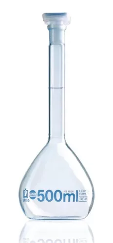 Mérőlombik, BLAUBRAND®, class A, DE-M, PP dugóval, átlátszó üvegtérfogal ml 5, csiszolat NS 10/19, wide neck