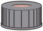   LLG-Screw cap N 20 black, center hole, Butyl red/PTFE grey, Hardness: 55° shore A,