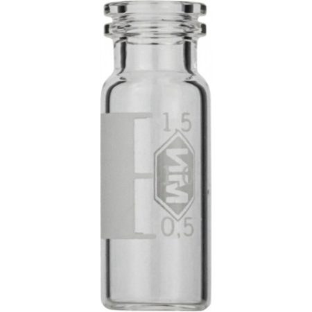 Macherey-N1.5 mL Snap Ring Vial N 11, outer diameter. 11.6 mm, outer height. 32 mm, clear, flat bottom, wide opening, label