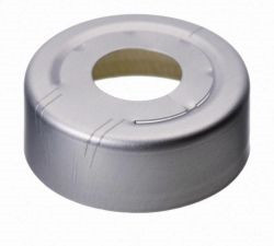 LLG-Pressure release safety caps ND20, Alu,silver,centre hole,ready assembled,3mm, Butyl grey/PTFE grey,50°shore A,pack of 100