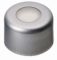   LLG-Aluminium crimp caps N 8 T/oA, silver center hole, PTFE-virginal, white, Hardness:53°shore D,Thickness:0.25 mm,pack of 100