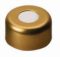   LLG-Magnetic crimp caps N 11 TS/oA-M, gold center hole, Silicone white/PTFE red, Hardness:45° shore A,Thickness:1.3 mm, pack of 100