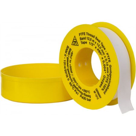 PTFE tape for sealing, reel of 10 m width: 12 mm, thickness: 0,1 mm