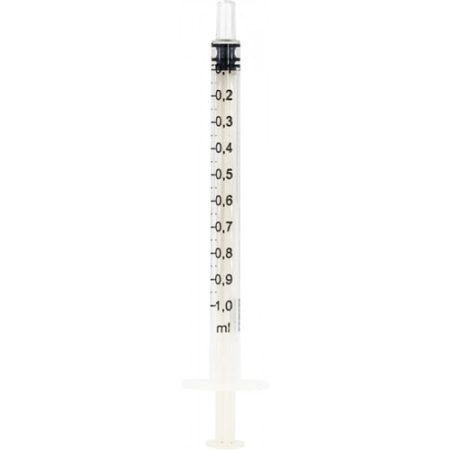 Plastic Syringe content: 1 ml, with graduation