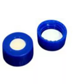   LLG-9 mm-es UltraBond kombinált tömítés: PP rövid menetes kupak, kék, középső furattal. Szilikonbézs/PTFE fehér, 45° Shore A keménység, 1,0 mm, darabonként