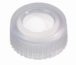   LLG-Screw caps N 9, white PP, transparent, center hole,PTFE virginal, Hardness:53° shore D,thickness:0.25 mm,pack of 100