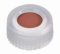   LLG-Screw caps N 9, transparent PP, center hole, Red Rubber/FEP colourless, hardness:40° shore A,thickness:1.0 mm,pack of 100