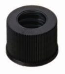 LLG-Screw caps N 10, black PP, center hole, pack of 100