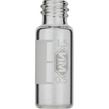Screw Neck Vials N 10, 1.5ml od 11.6mm, outer height: 32 mm,clear, flat bottom, wide opening, label + scale, pack of 100pcs