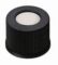   LLG-Screw caps N 10 (bonded), black PP, center hole, Silicone white/PTFE red, hardness:45°shore A,thickness: 1.5 mm,pack of 100
