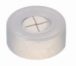   LLG-Snap ring caps N 11, transparent PE, center hole ,Silicone white/PTFE blue, cross-slitted, Hardness: 45° shore A,  pack of 100