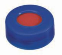LLG-Snap ring cap N 11, PE, blue center hole, PTFE red/Silicone white/PTFE red, Hardness: 45° shore A, Thickness: 1.0 mm