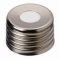   LLG-Magnetic screw caps ND 18, silver center hole, Silicone white/PTFE blue, Hardness:55° shore A, thickness:1.5 mm,pack of 100