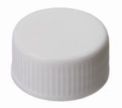 LLG-Screw caps N 24 (bonded), PP, white closed top,Silicone white/PTFE beige,hardness: 45° shore A, thickness: 3.2 mm, pack of 100