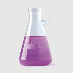 ISOLAB Laborgeräte WERTHEFilter flask 2000ml, with glass nozzle  Erlenmeyer shaped