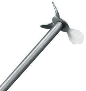 Impeller, Propeller type PL011 3 blades, blade: 60 mm, rod ? 8 mm, length: 500 mm, stainless steel