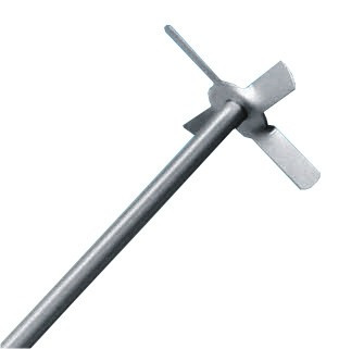 Impeller, Propeller type PL020 4 blades, blade: 90 mm, rod ? 8 mm, length: 500 mm, stainless steel