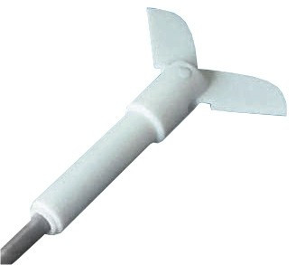 Impeller, centrifugal type PL031 2 flexible blades, blade ?: 120 mm, rod ? 8 mm, length: 650 mm, stainless steel PTFE coated