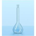   DURAN® Volumetric flask 5 ml, class AW blue grad.,USP conformity, individual certificate, one graduation mark, polyethylene stopper,NS 10/