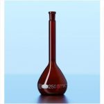   DURAN® Volumetric flask 20 ml, amber coloured class A, white graduation, batch certificate, one graduation mark, polyethylene stopper,NS 1