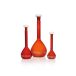  DURAN® Volumetric flask 500 ml,amber coloured class A,white grad.,individual certificate,one graduation mark,polyethylene stopper,NS 19/26