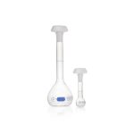   DURAN® Volumetric flask 1 ml, class A blue graduation, individual certificate, one graduation mark, polyethylene stopper, NS 7/16