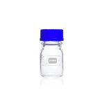   DURAN® GL 45 Laboratory glass bottle protect, plastic coated (PU), with screw cap and pouring ring (PP), 150 ml