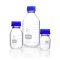   Laboratory glass bottle DURAN® Protect, 750ml GL 45, plastic coated (PU), with screw cap and pouring ring (PP)