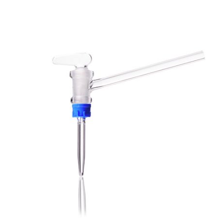 DURAN® burette stopcocks, angled, complete with DURAN®-keys, NS 12.5, bore 2,5 mm, tube 100 mm