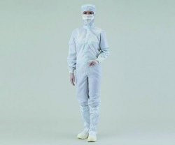ASPURE Overall for cleanroom, white polyester, lateral zip, size S