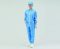   ASPURE Overall for cleanroom, blue polyester, lateral zip, size XS