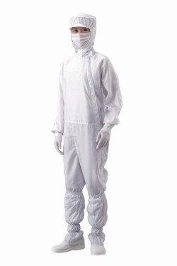 ASPURE Overall for cleanroom, blue polyester, lateral zip, size S