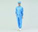   ASPURE Overall for cleanroom, blue, polyester, front zip, size S