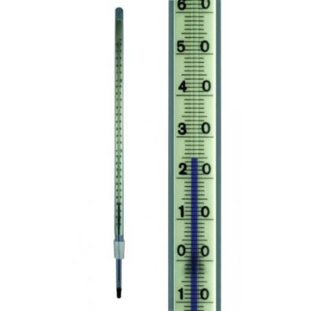 Amarell hőmérő, rövid szár, -2...+80.0.2°C hasonló ASTM, fehér hátlap, piros folyadék suitable calibration,