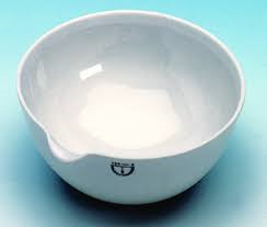 Evaporating bowl 100 mm ? Porcelain, half-deep, numbered with 1 & 3, pack of 50