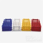   Test tube rack, detachable, PP for 84 tubes (6x14) with dia. 13mm, turquoise, 125 x 265 x 70 mm