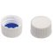   Screw-caps N13, white, closed silicone white/ PTFE blue, septa thickn.: 1.3mm, pack of 100 pcs.