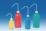 Wash bottles 500 ml, LDPE, red pack of 5