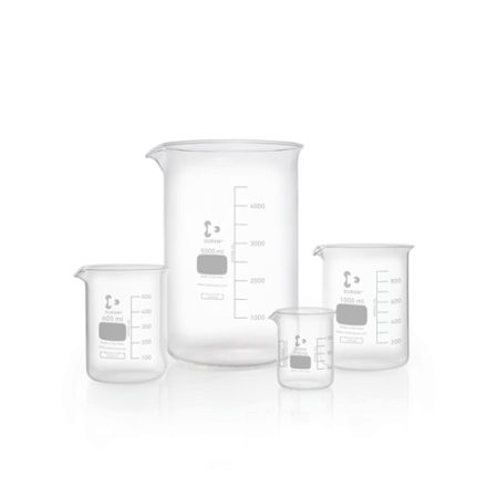 Beakers,DURAN®,low form,cap. 800 ml with graduation and spout pack of 10