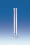   Measuring cylinder 10 ml PMP, clear, printed red scale, Conformity certified