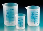   Griffin beaker 25 ml, PP blue-embossed graduation, translucent, pack of 12